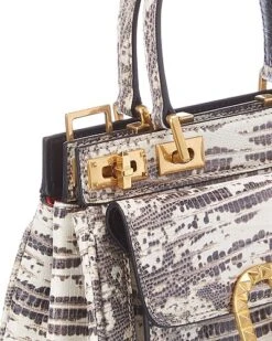 Valentino Rockstud Alcove Small Snake-Embossed Leather Satchel Women -City Bag Corner 1111064598 RLLD 3
