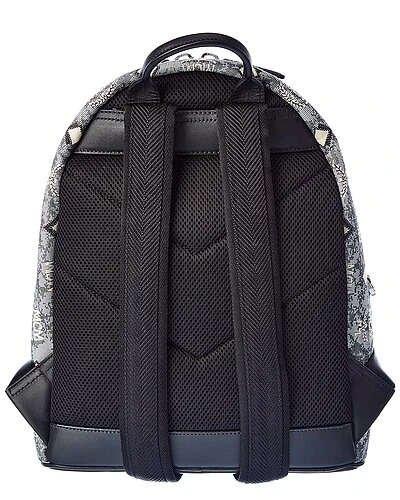 MCM Stark Vintage Jacquard Monogram Canvas & Leather Backpack Women 2 MCM Stark Vintage Jacquard Monogram Canvas & Leather Backpack Women - Image 2