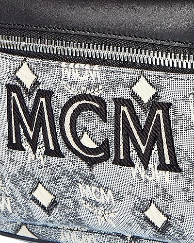 MCM Stark Vintage Jacquard Monogram Canvas & Leather Backpack Women 3 MCM Stark Vintage Jacquard Monogram Canvas & Leather Backpack Women - Image 3