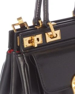 Valentino Rockstud Alcove Small Grainy Leather Satchel Women -City Bag Corner 1111097372 RLLD 3