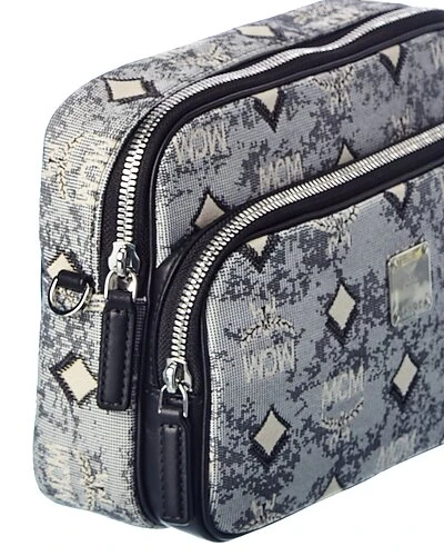 MCM Klassik Vintage Jacquard Monogram Canvas & Leather Crossbody Women 3 MCM Klassik Vintage Jacquard Monogram Canvas & Leather Crossbody Women - Image 3