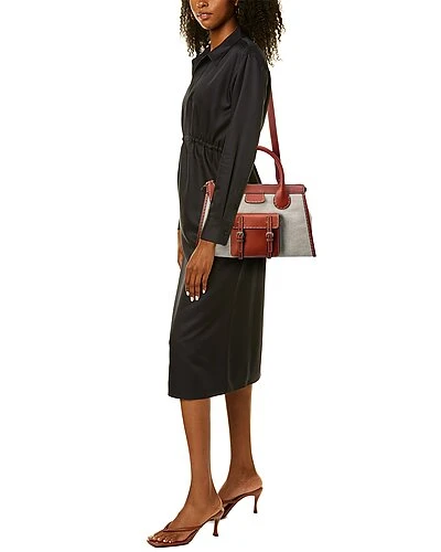 Chloé Edith Day Medium Canvas & Leather Satchel Women 4 Chloé Edith Day Medium Canvas & Leather Satchel Women - Image 4