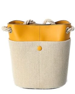 Chloé Key Small Linen & Leather Bucket Bag Women 5 Chloé Key Small Linen & Leather Bucket Bag Women -City Bag Corner 1111196802 RLLD 2
