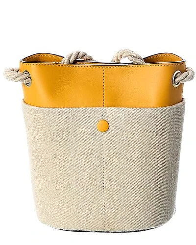 Chloé Key Small Linen & Leather Bucket Bag Women 2 Chloé Key Small Linen & Leather Bucket Bag Women - Image 2