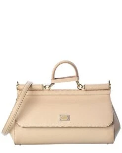 Dolce & Gabbana Sicily Medium Leather Satchel Women