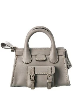 Chloé Edith Mini Leather Satchel Women Nude 16 Chloé Edith Mini Leather Satchel Women Nude -City Bag Corner 1111326648 RLLD grey 1