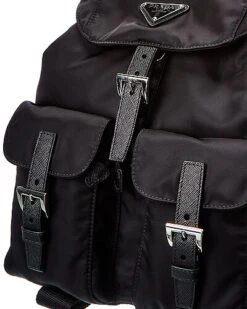 Prada Vela Nylon & Saffiano Leather Small Two-Pocket Backpack Women -City Bag Corner 1111336755 RLLD 3