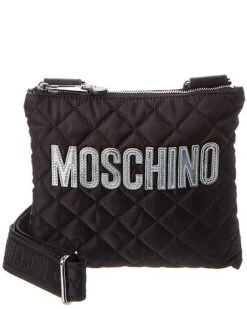 MOSCHINO Logo Print Quilted Nylon Crossbody Women