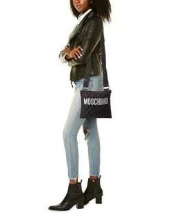 MOSCHINO Logo Print Quilted Nylon Crossbody Women -City Bag Corner 1111344607 RLLD 4