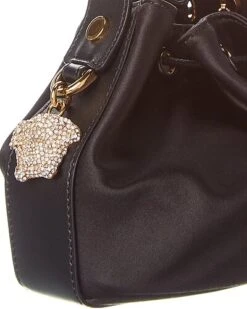 Versace La Medusa Charm Mini Satin & Leather Bucket Bag Women -City Bag Corner 1111372164 RLLD 3