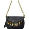 MOSCHINO Logo Lettering Embossed Leather Hobo Bag Women