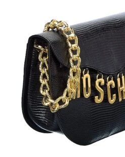 MOSCHINO Logo Lettering Embossed Leather Hobo Bag Women -City Bag Corner 1111381124 RLLD 3