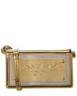 Dolce & Gabbana Branded Maxi-Plate Leather Phone Bag Women