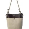 Chloé Key Medium Linen & Leather Bucket Bag Women