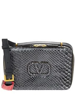 Valentino VSLING Snakeskin & Leather Crossbody Women