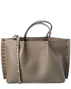 Valentino Rockstud Grainy Leather Tote Women