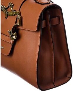 MOSCHINO Baroque Buckle Large Leather Satchel Women -City Bag Corner 1111497446 RLLD 3