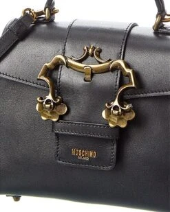 MOSCHINO Baroque Buckle Leather Satchel Women -City Bag Corner 1111497447 RLLD 3