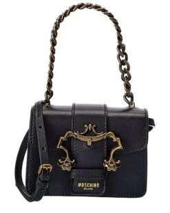 MOSCHINO Baroque Mini Leather Crossbody Women