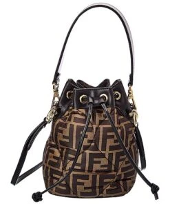 FENDI Mon Tresor Mini FF & Leather Bucket Bag Women