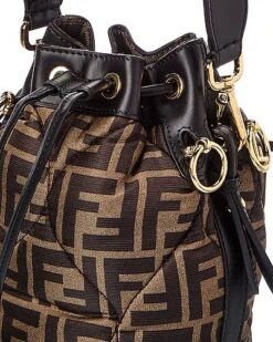 FENDI Mon Tresor Mini FF & Leather Bucket Bag Women 6 FENDI Mon Tresor Mini FF & Leather Bucket Bag Women -City Bag Corner 1111539244 RLLD 3