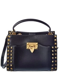 Valentino Rockstud Alcove Grainy Leather Shoulder Bag Women