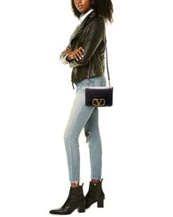 Valentino Stud Sign Leather Shoulder Bag Women -City Bag Corner 1160172369 RLLD 4