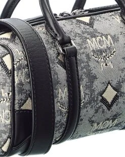 MCM Boston Mini Vintage Jacquard Monogram Canvas & Leather Shoulder Bag Women 5 MCM Boston Mini Vintage Jacquard Monogram Canvas & Leather Shoulder Bag Women -City Bag Corner 1160203330 RLLD 3