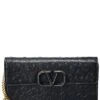 Valentino VSLING Ostrich Leather Wallet On Chain Women