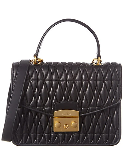 Furla Metropolis Cometa Small Top Handle Leather Satchel Women 1 Furla Metropolis Cometa Small Top Handle Leather Satchel Women