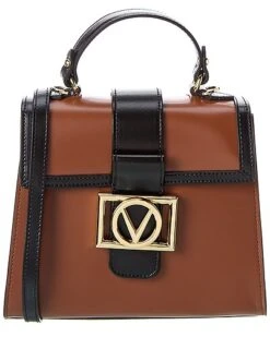 By Mario Valentino Betty V Emblem Leather Satchel Women