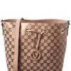 By Mario Valentino Karl Monogram Leather Bucket Bag Women