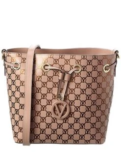 By Mario Valentino Karl Monogram Leather Bucket Bag Women