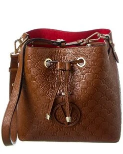 By Mario Valentino Karl Medallion Leather Bucket Bag Women