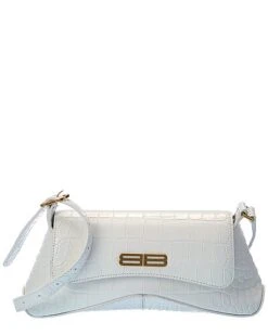 Balenciaga XX Small Croc-Embossed Leather Flap Bag Women