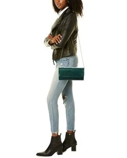 Lucie Croc-Embossed Leather Clutch Women -City Bag Corner 1160410883 RLLD 4