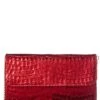 Terina Croc-Embossed Leather Clutch Women
