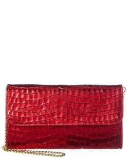 Terina Croc-Embossed Leather Clutch Women