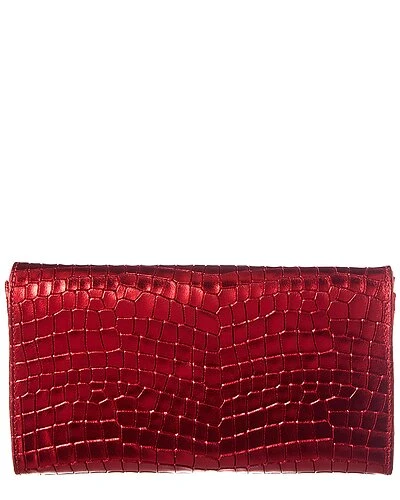Terina Croc-Embossed Leather Clutch Women 2 Terina Croc-Embossed Leather Clutch Women - Image 2