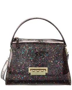 Eartha Top Zip Clear Glitter Crossbody Women