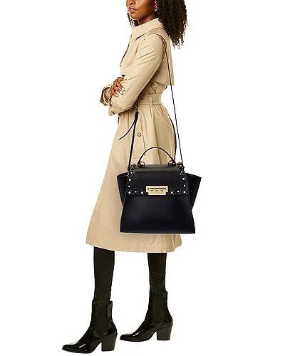 Eartha Floral Garden Top Handle Leather Satchel Women 4 Eartha Floral Garden Top Handle Leather Satchel Women - Image 4