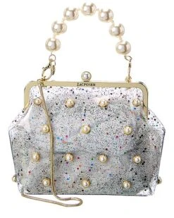 Lacey Clear Glitter Frame Clutch Women