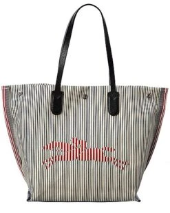 Longchamp Essential Raye Open Canvas & Leather Tote Women