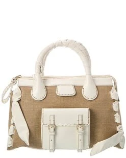 Chloé Edith Day Medium Linen & Leather Satchel Women