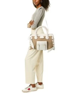 Chloé Edith Day Medium Linen & Leather Satchel Women -City Bag Corner 1160470559 RLLD 4