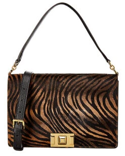 Furla Mimi Medium Leather & Haircalf Shoulder Bag Women