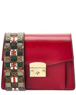 By Mario Valentino Adin Rope Guitar Leather Shoulder Bag Women