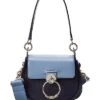 Chloé Tess Small Linen & Leather Shoulder Bag Women