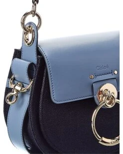 Chloé Tess Small Linen & Leather Shoulder Bag Women -City Bag Corner 1160485268 RLLD 3