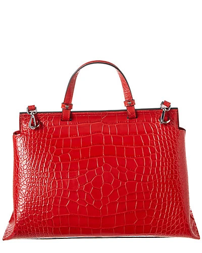 By Mario Valentino Olimpia Croc-Embossed Leather Satchel Women 2 By Mario Valentino Olimpia Croc-Embossed Leather Satchel Women - Image 2